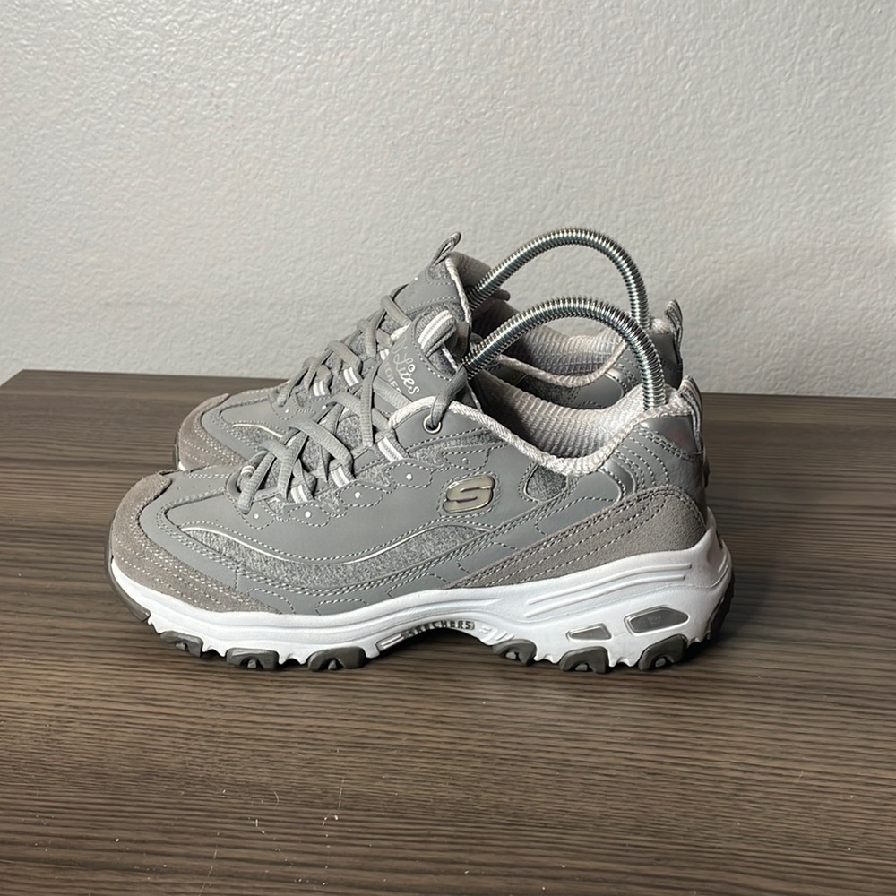 skechers d'lites memory foam lace up sneaker